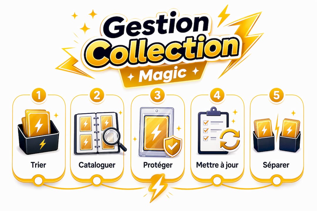 Infographie : les étapes clés pour gérer sa collection de cartes Magic