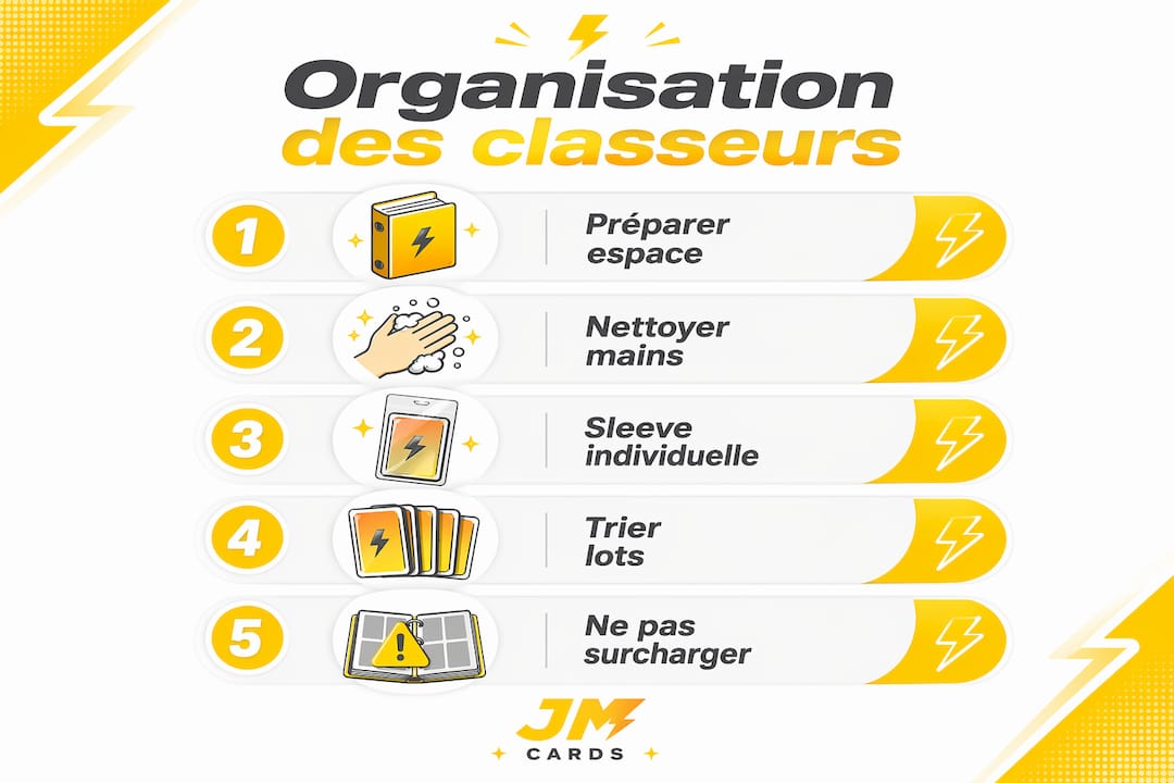 Infographie : les différentes étapes pour organiser vos classeurs et vos cartes