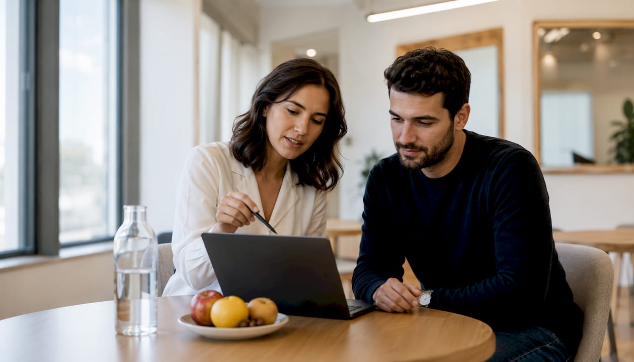 Une équipe travaille ensemble sur la personnalisation de l'expérience utilisateur sur tablette.