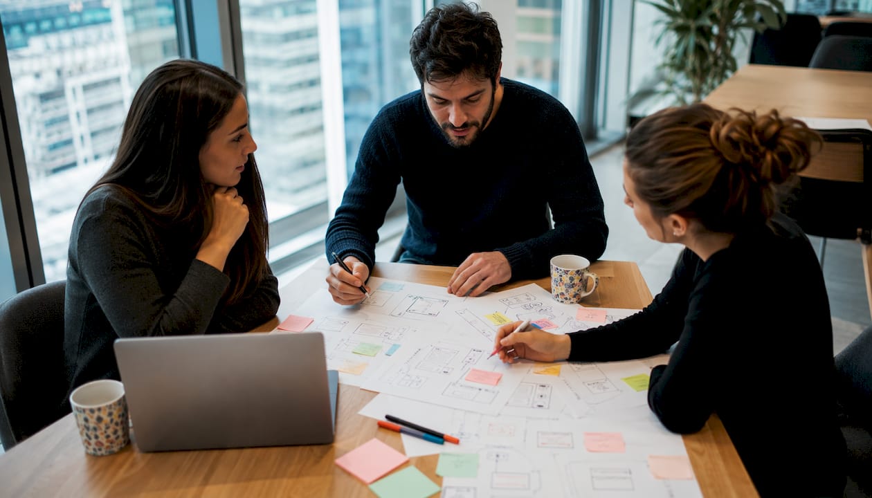 Atelier collaboratif de l’équipe UX/UI autour des prototypes