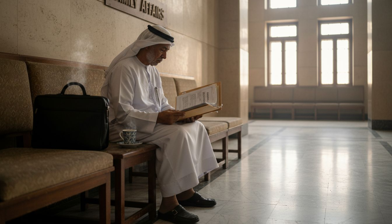 Guardian reviewing marriage documents UAE