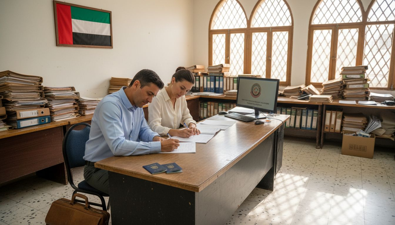 UAE expat couple registering civil marriage