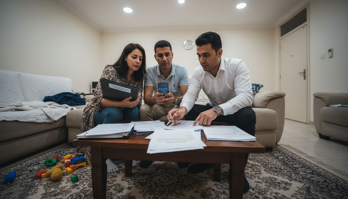 Couple discussing property rights with lawyer