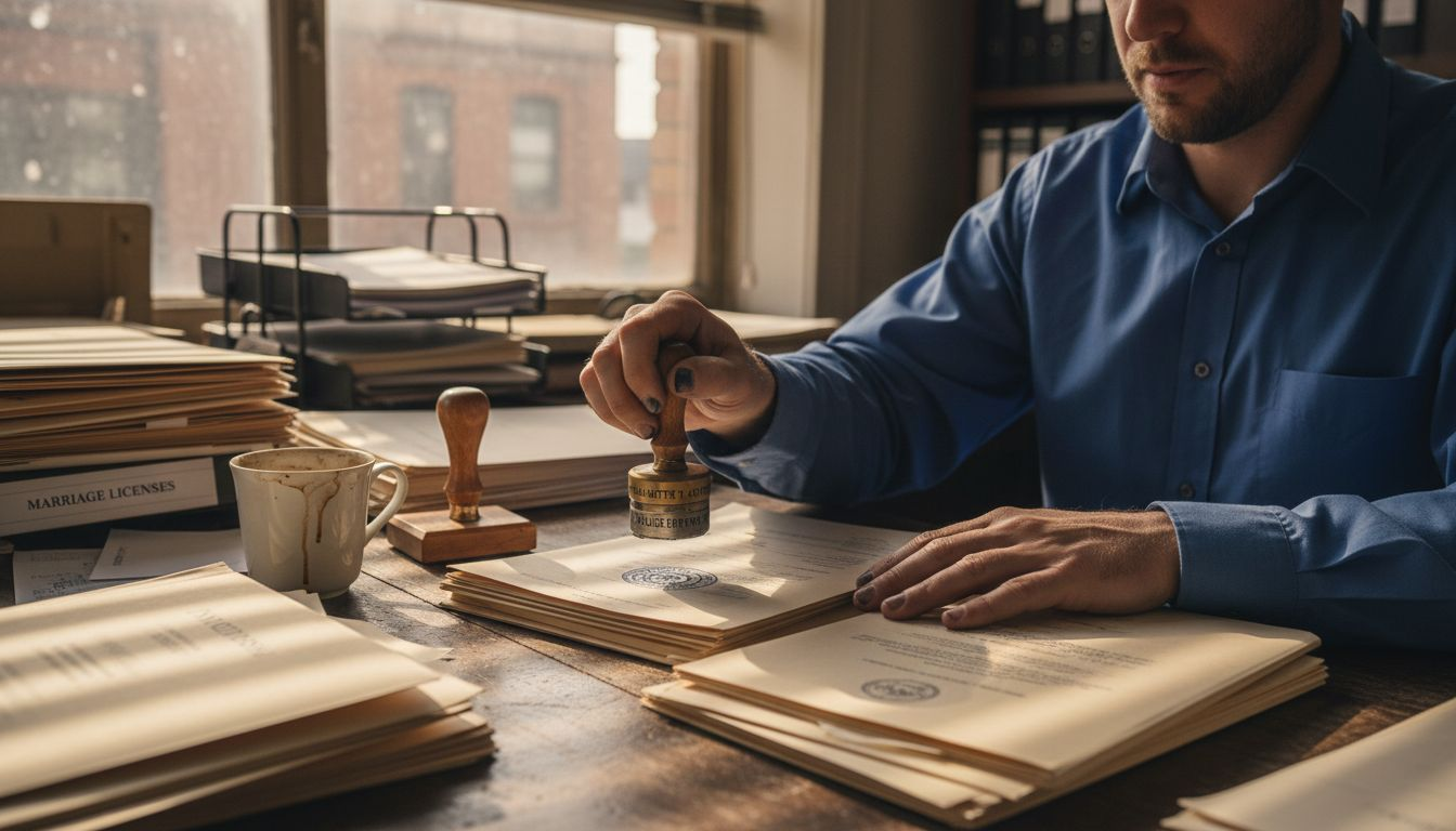 Administrator authenticating UAE marriage certificates