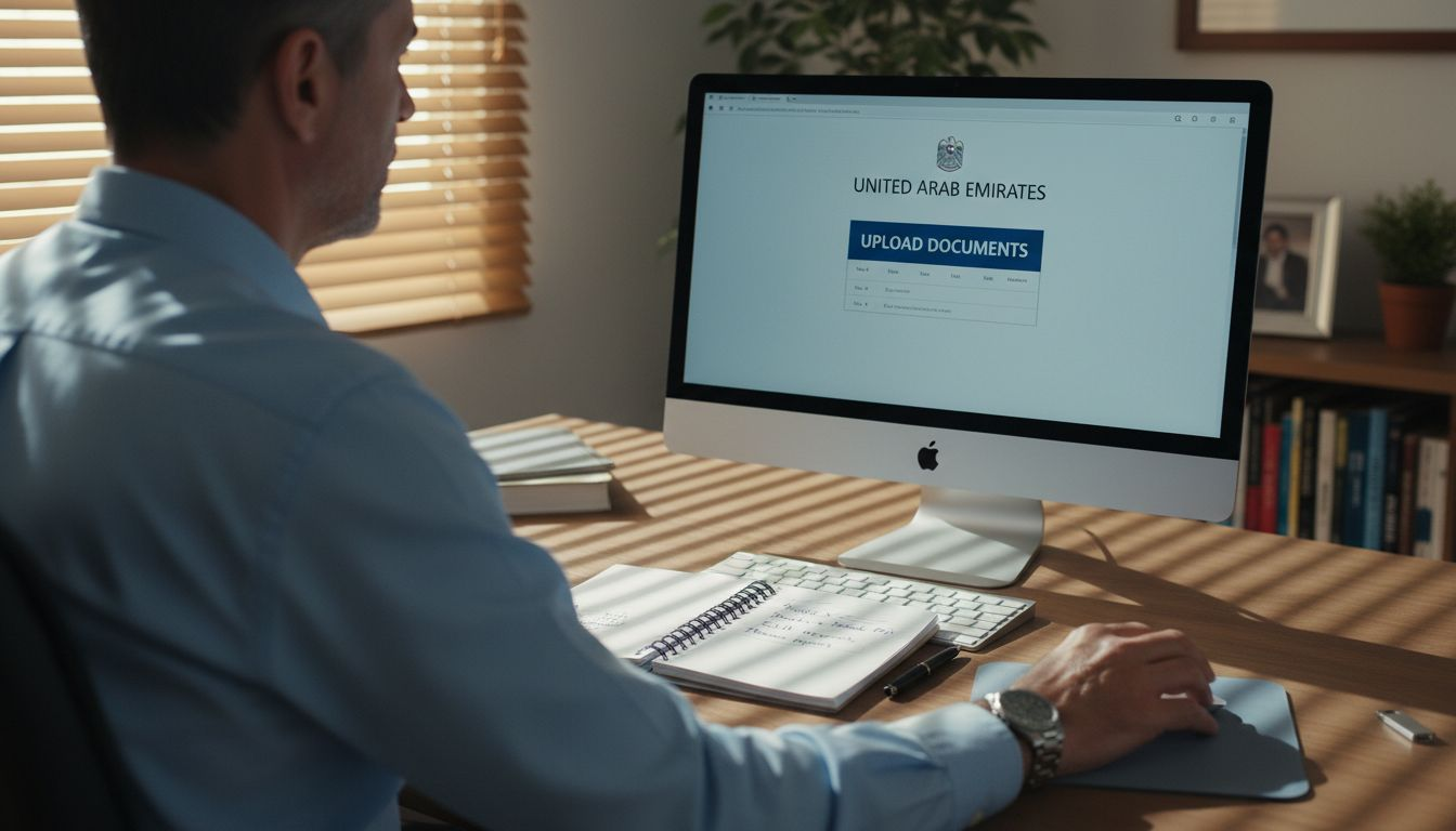 Man uploads documents to UAE portal