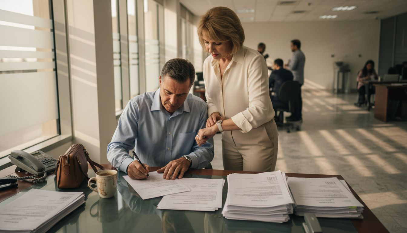 Expat couple at UAE marriage registration desk