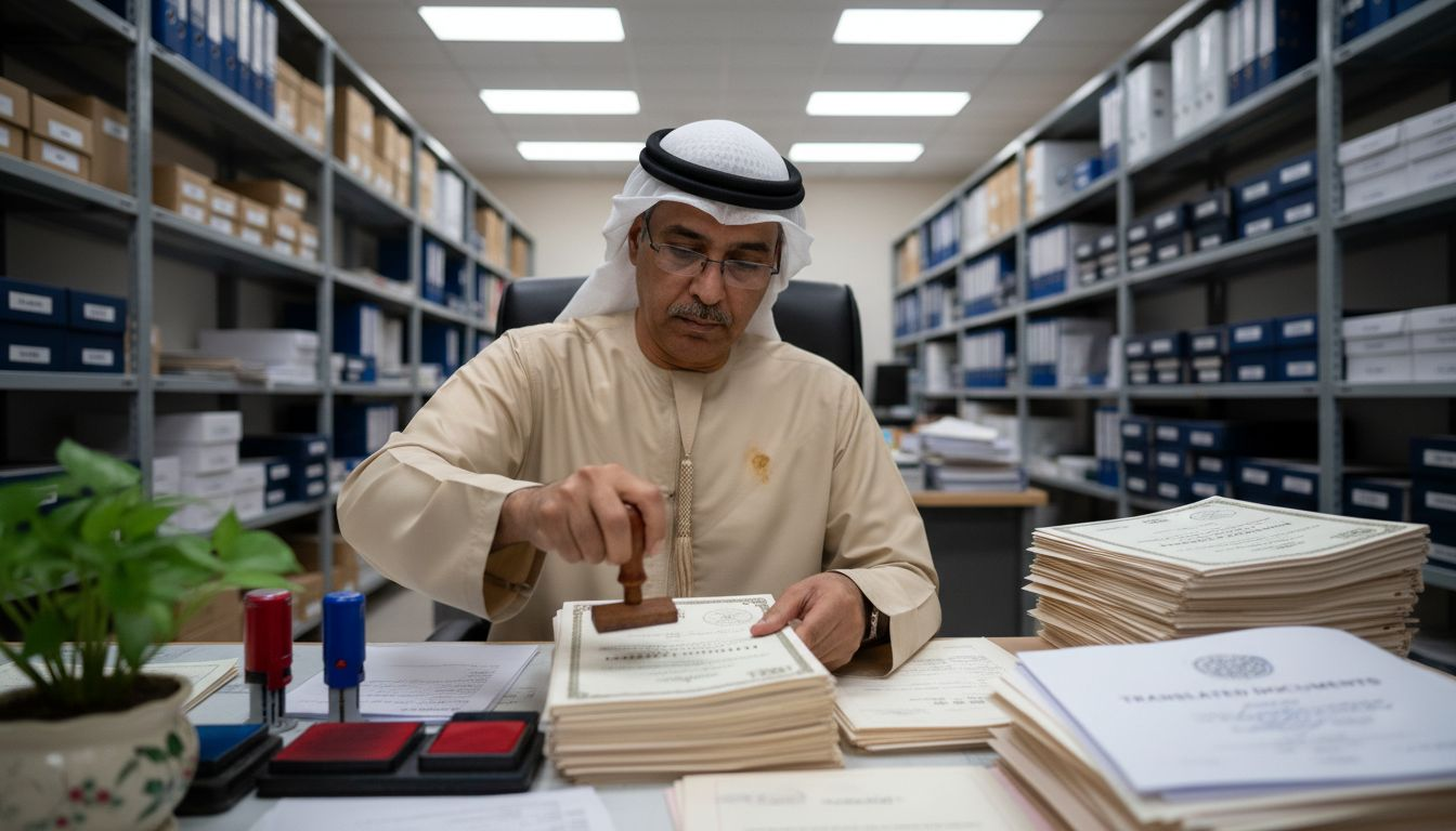 UAE official stamping marriage certificates