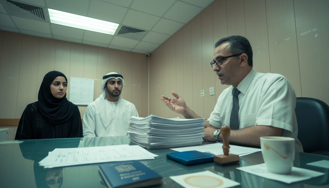 Marriage interview in UAE courthouse office
