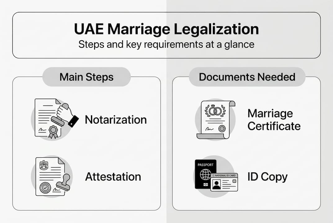 Infographic showing UAE marriage legalization steps