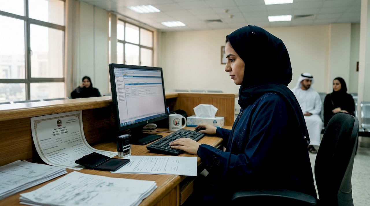 Clerk registers marriage at Sharia court