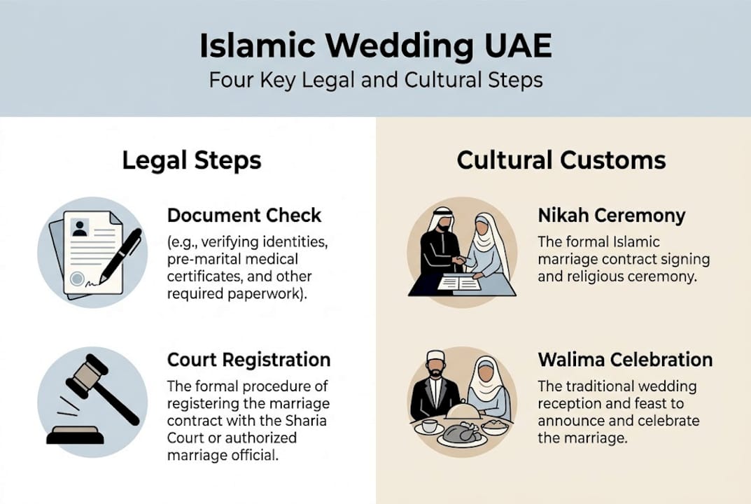 Infographic Islamic wedding UAE key steps