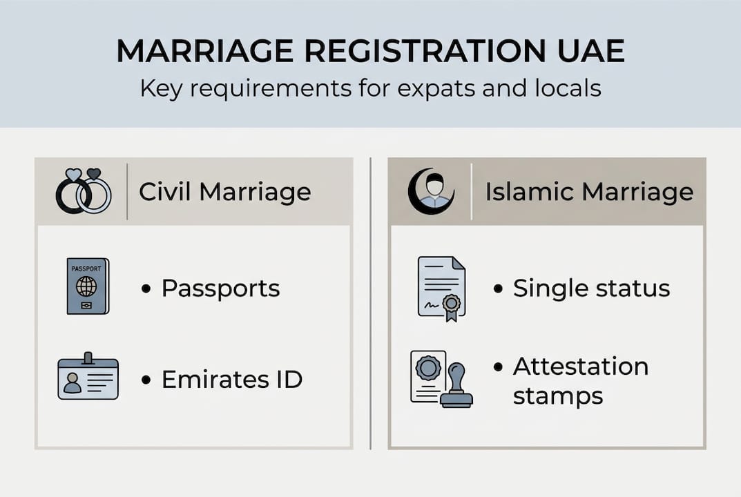 Infographic key requirements for UAE marriage registration
