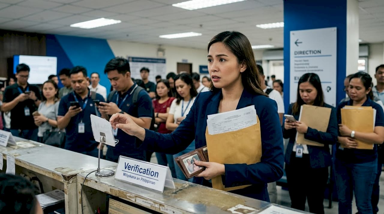 Woman navigating attestation at Manila office