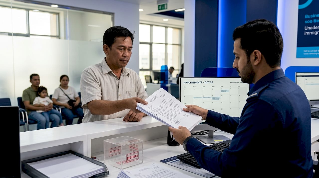 Document attestation at UAE immigration office
