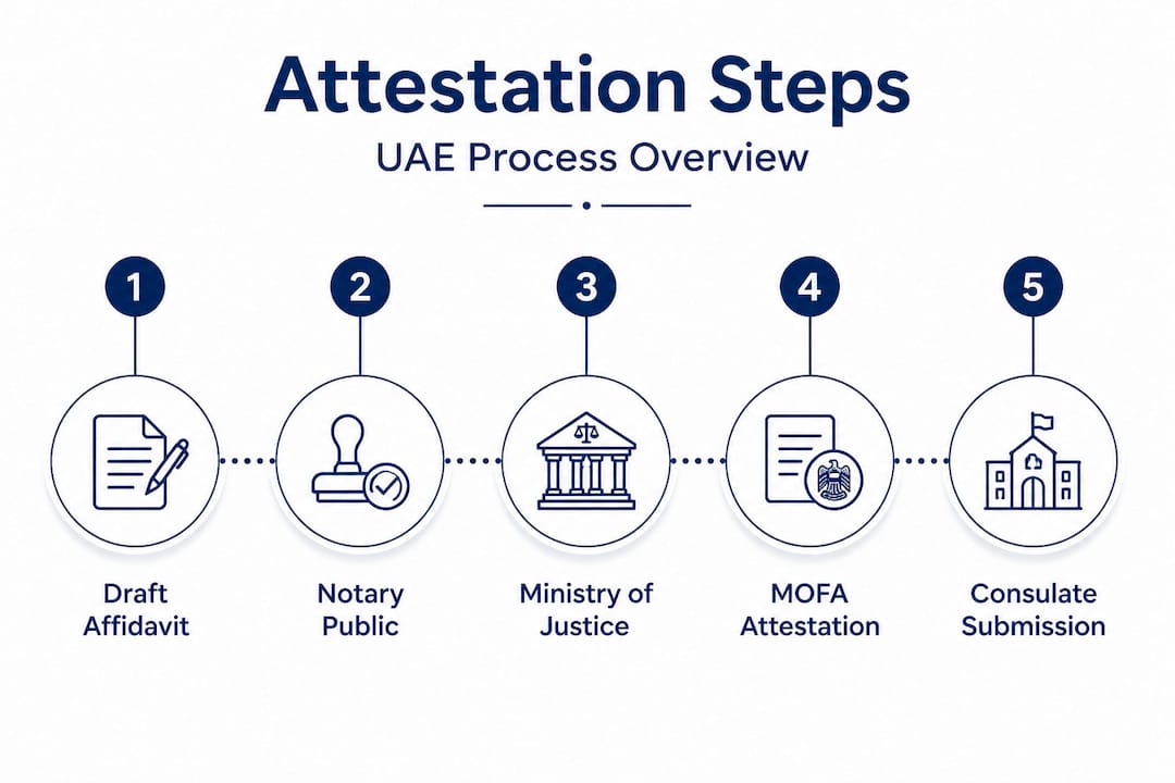 Infographic shows UAE attestation process steps