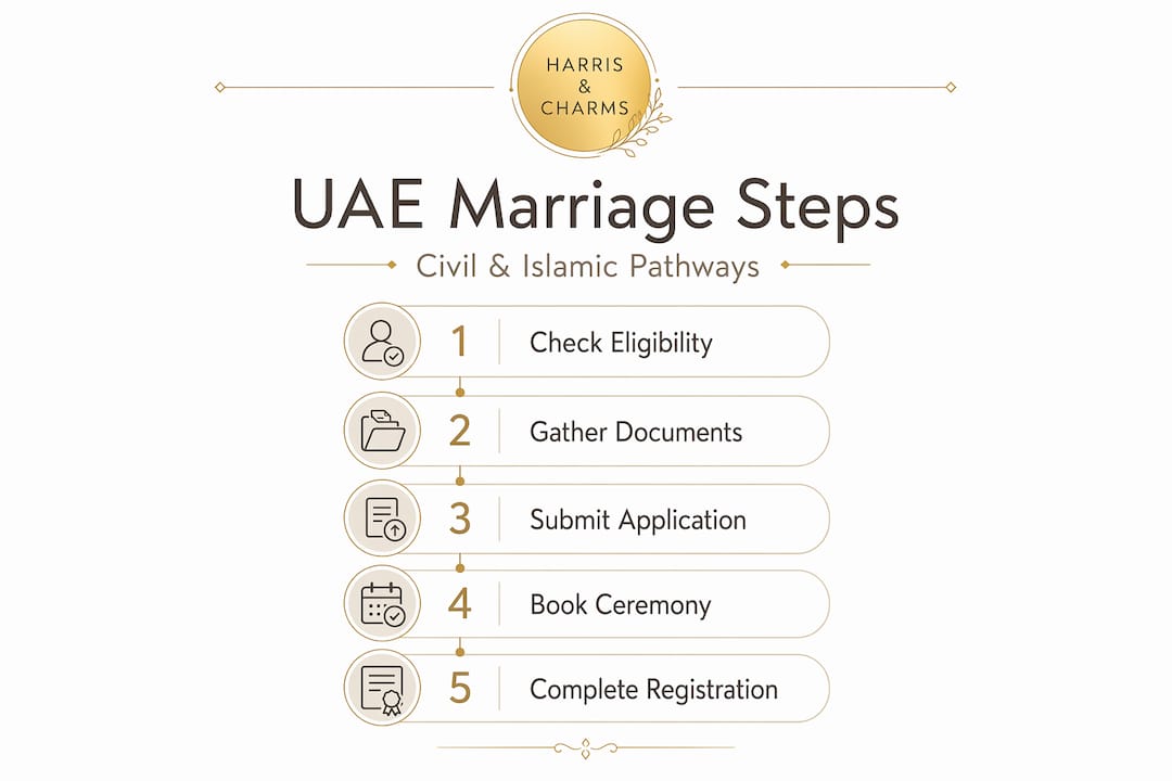 Infographic of UAE marriage process steps