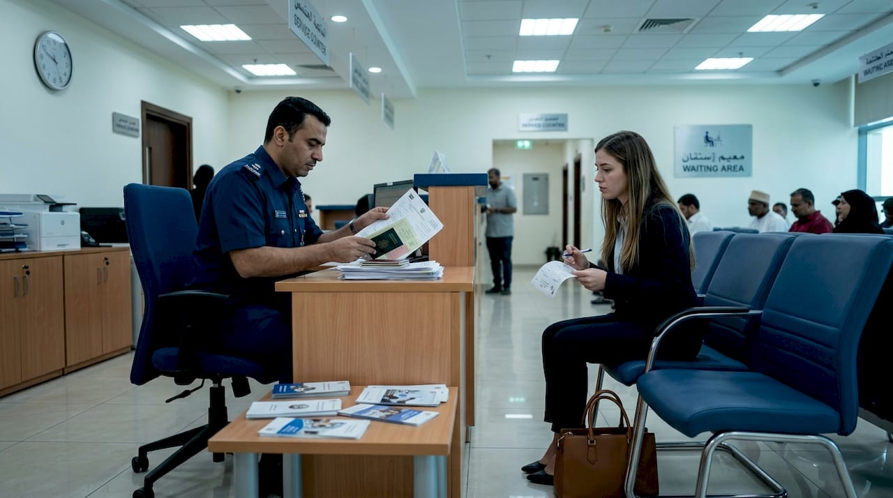 Official verifying foreign documents in UAE office