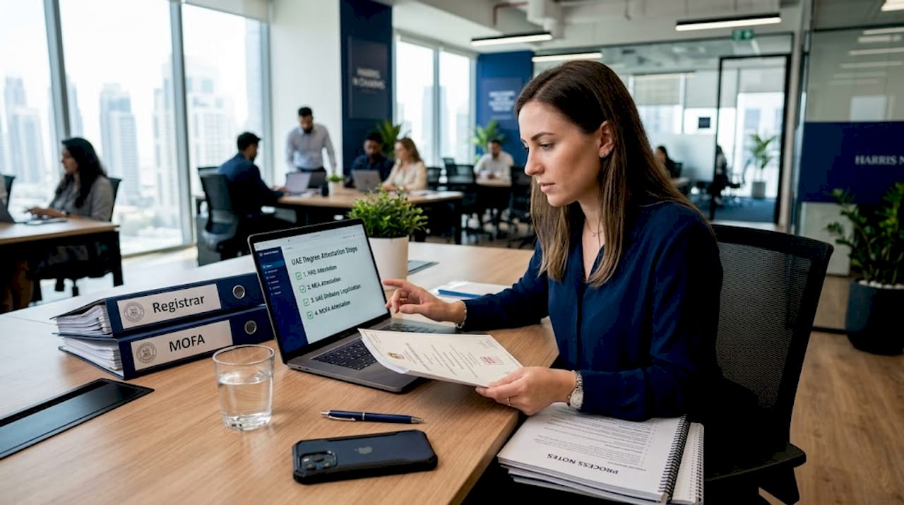 Professional cross-referencing attestation checklist in office