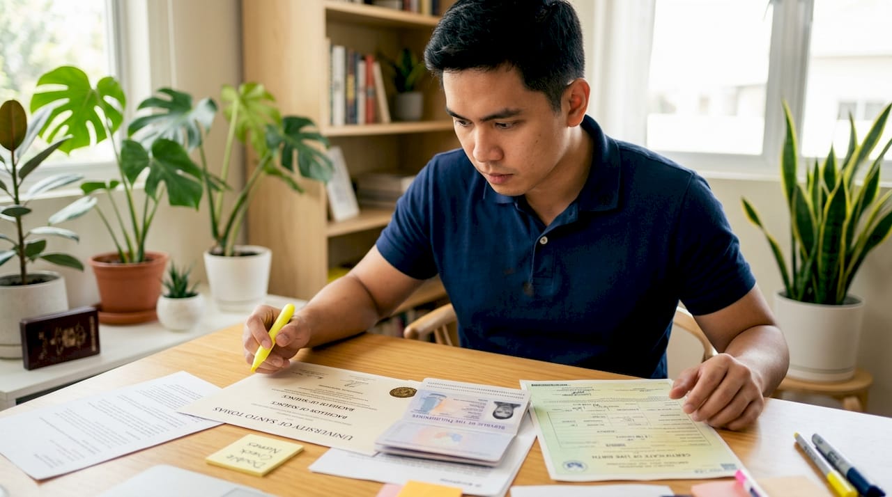 Applicant comparing names across official documents