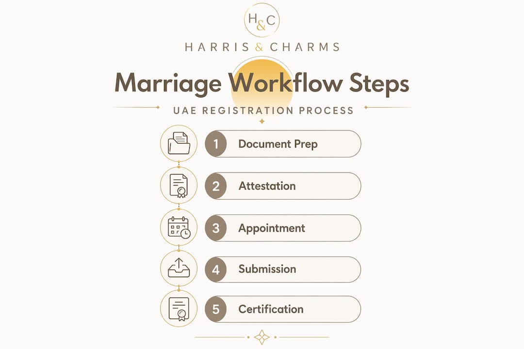Step-by-step infographic of UAE marriage registration