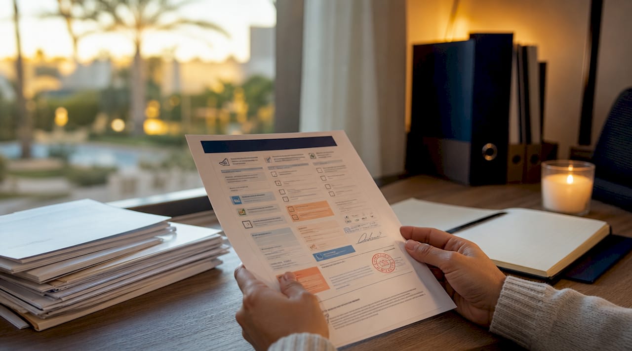 Hands pointing at checklist of attestation requirements