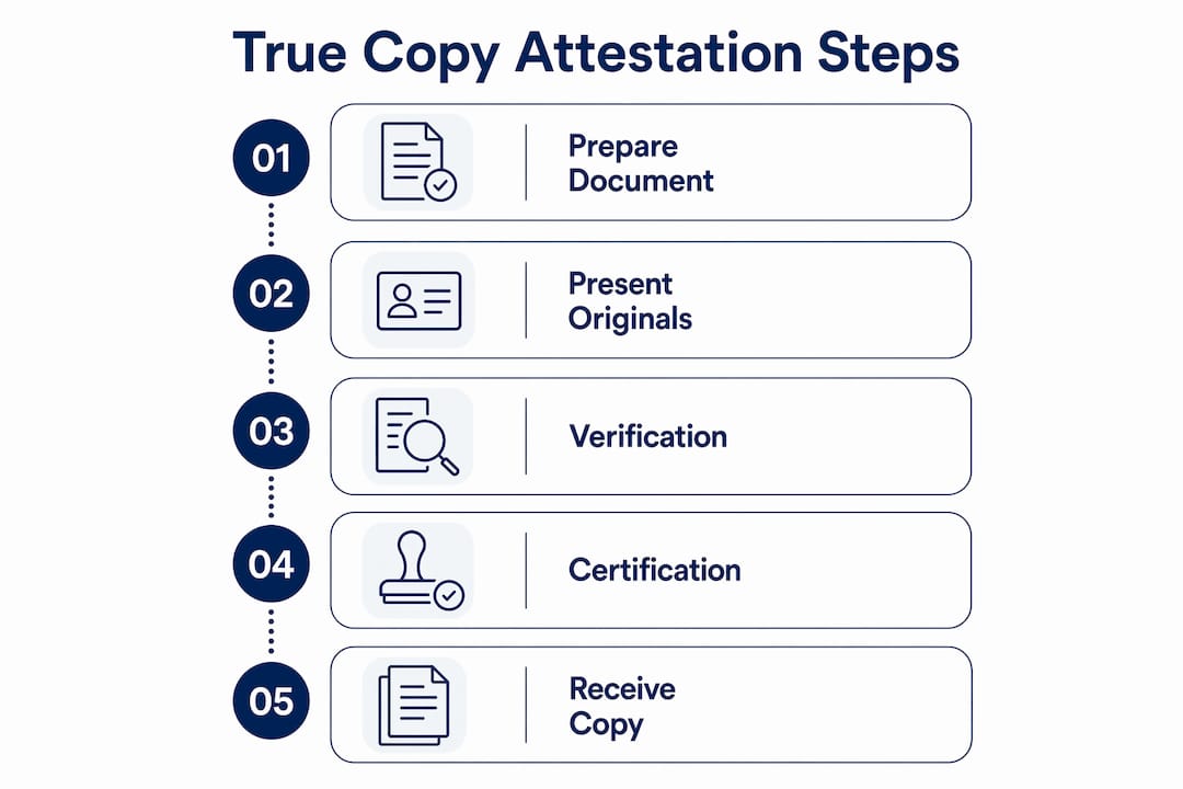 Infographic of true copy attestation steps