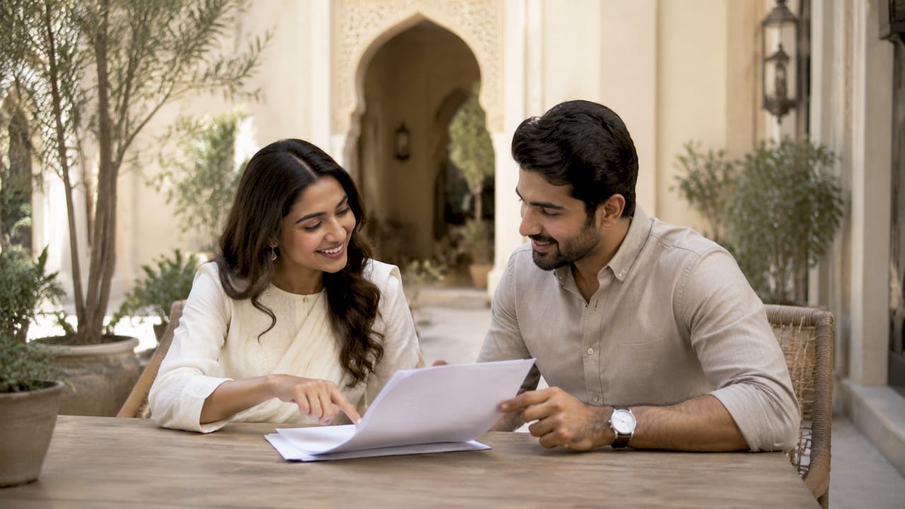 Couple submitting court marriage application