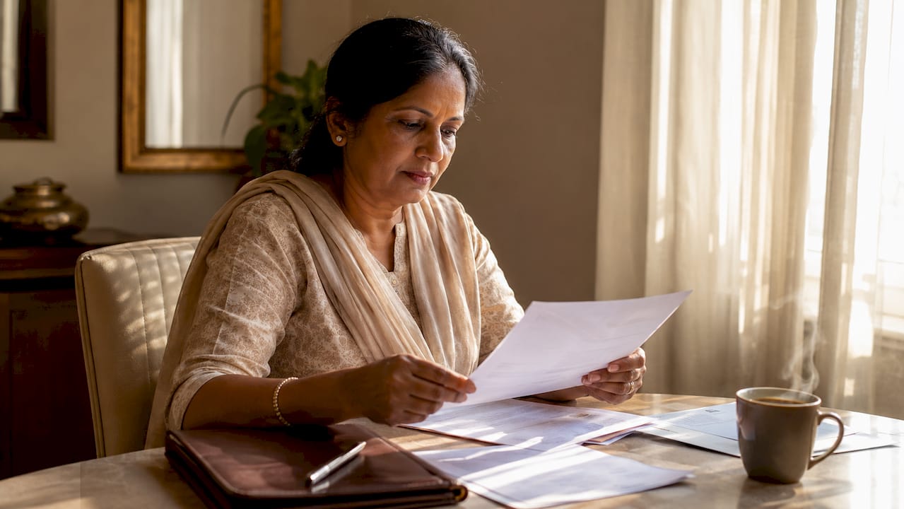 Hands sorting marriage registration documents