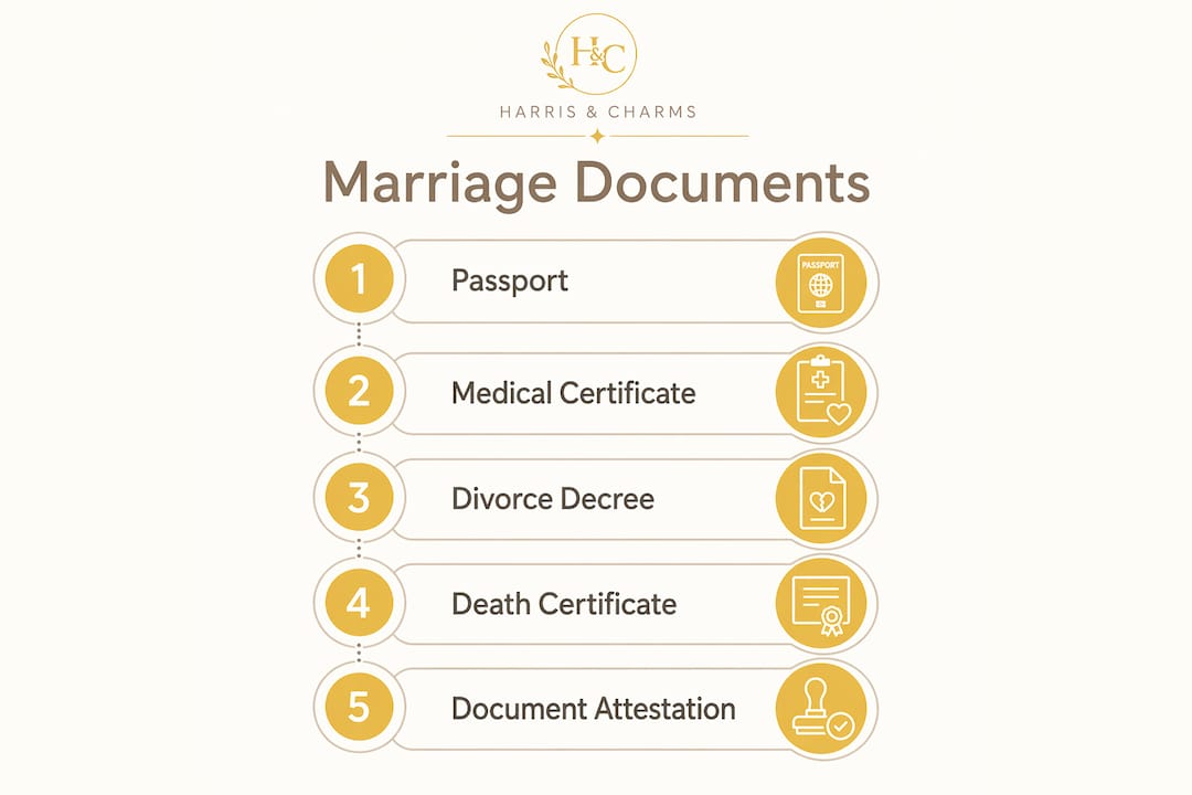 Infographic of court marriage required documents