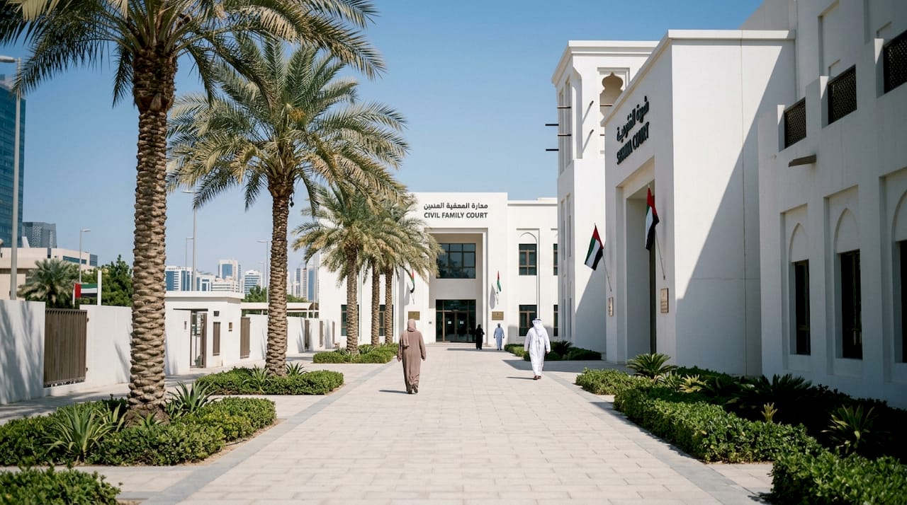 Civil and Sharia courts in Abu Dhabi exterior
