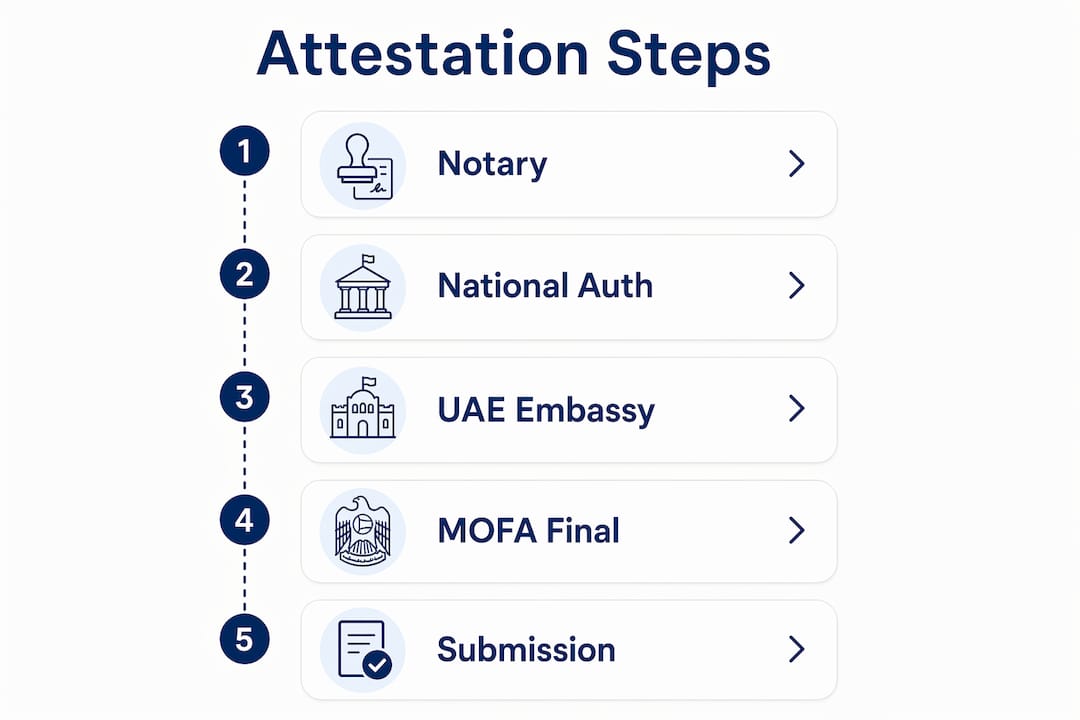 Infographic illustrating attestation step-by-step process