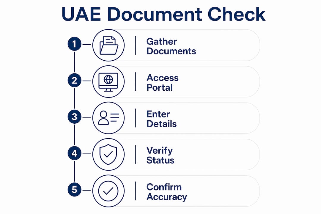 Infographic illustrating UAE document check steps