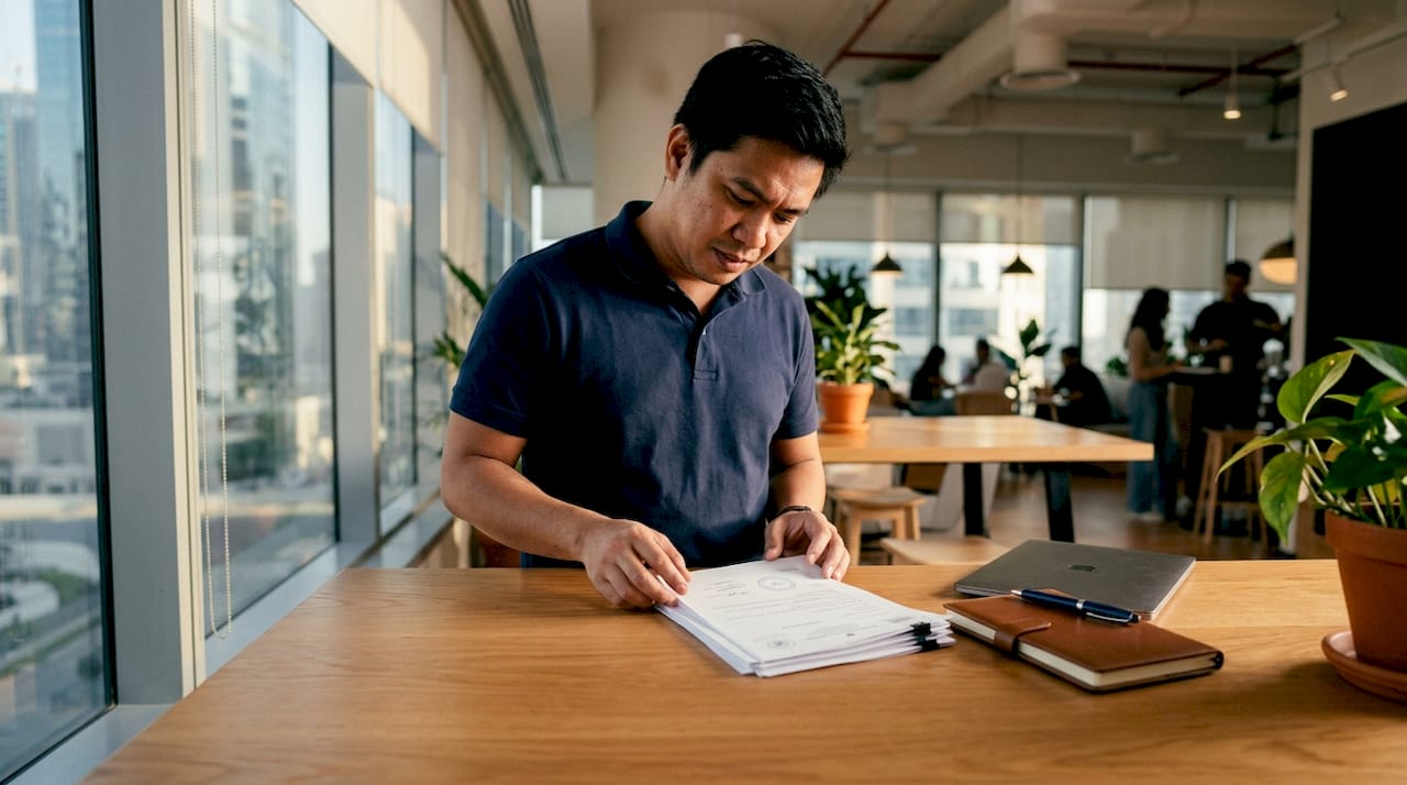 Filipino expat organizing attestation documents