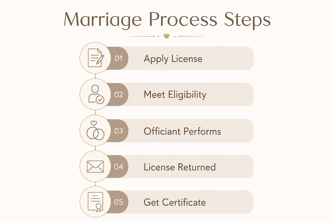 Infographic showing step-by-step Georgia marriage process