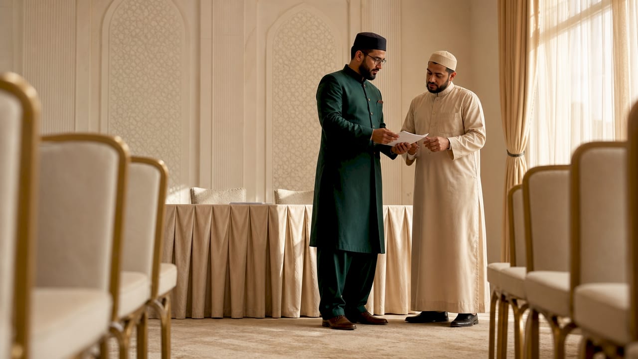 Nikah ceremony room setup and preparation