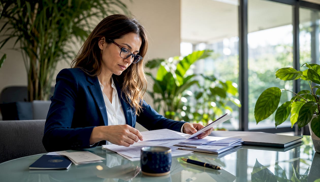 Expat organizing important attestation documents
