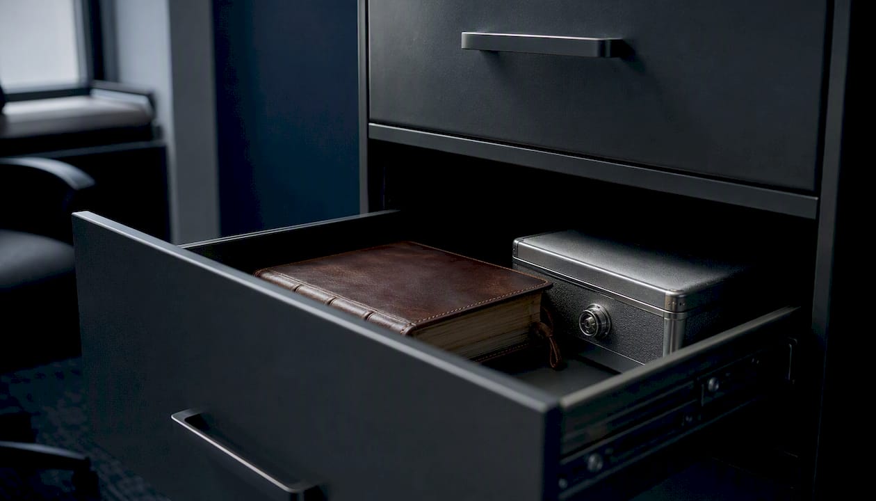 Secure storage of notary journal and seal