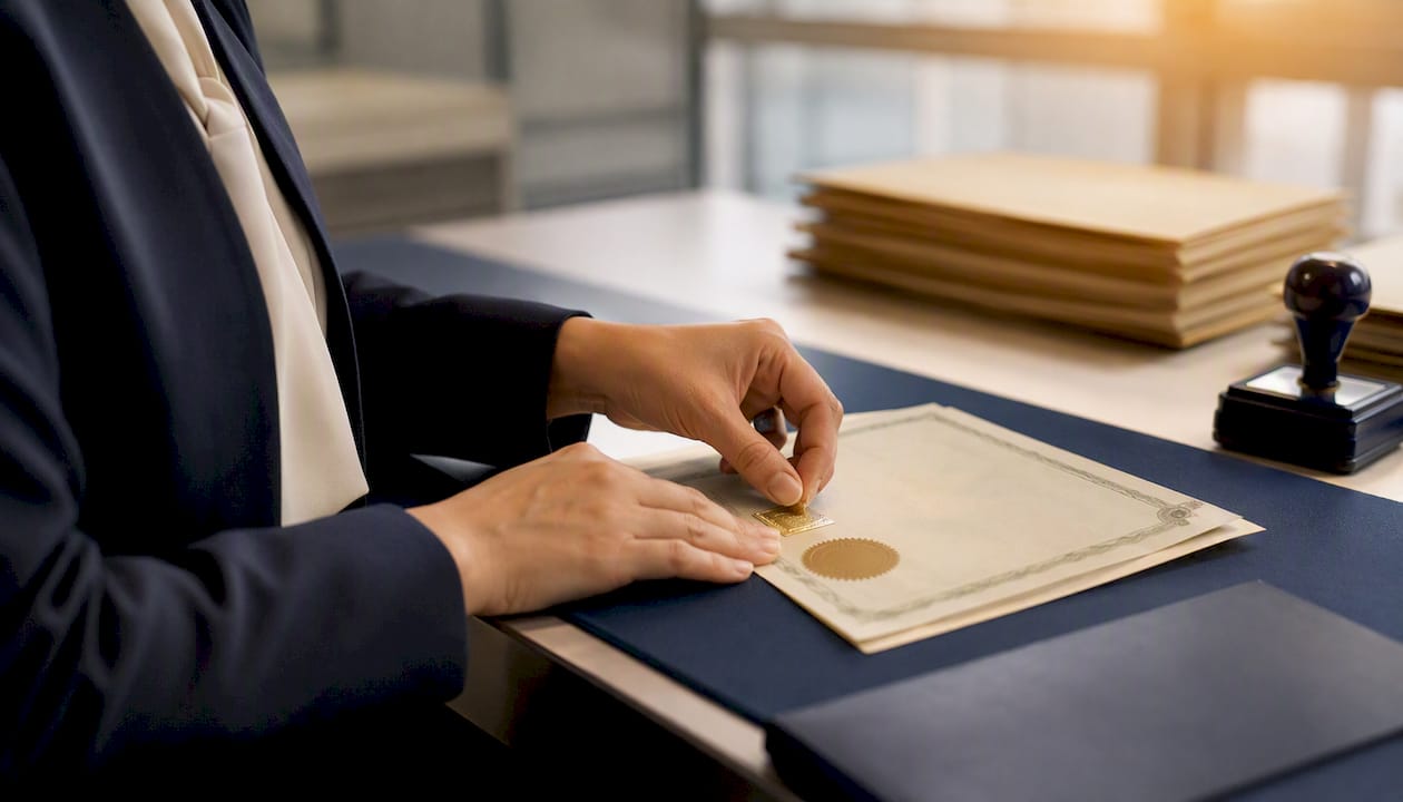Attestation sticker applied on Philippine document