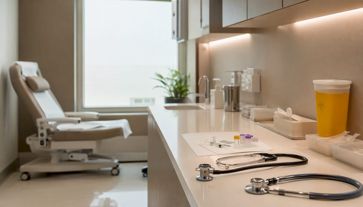 Premarital medical screening equipment in clinic