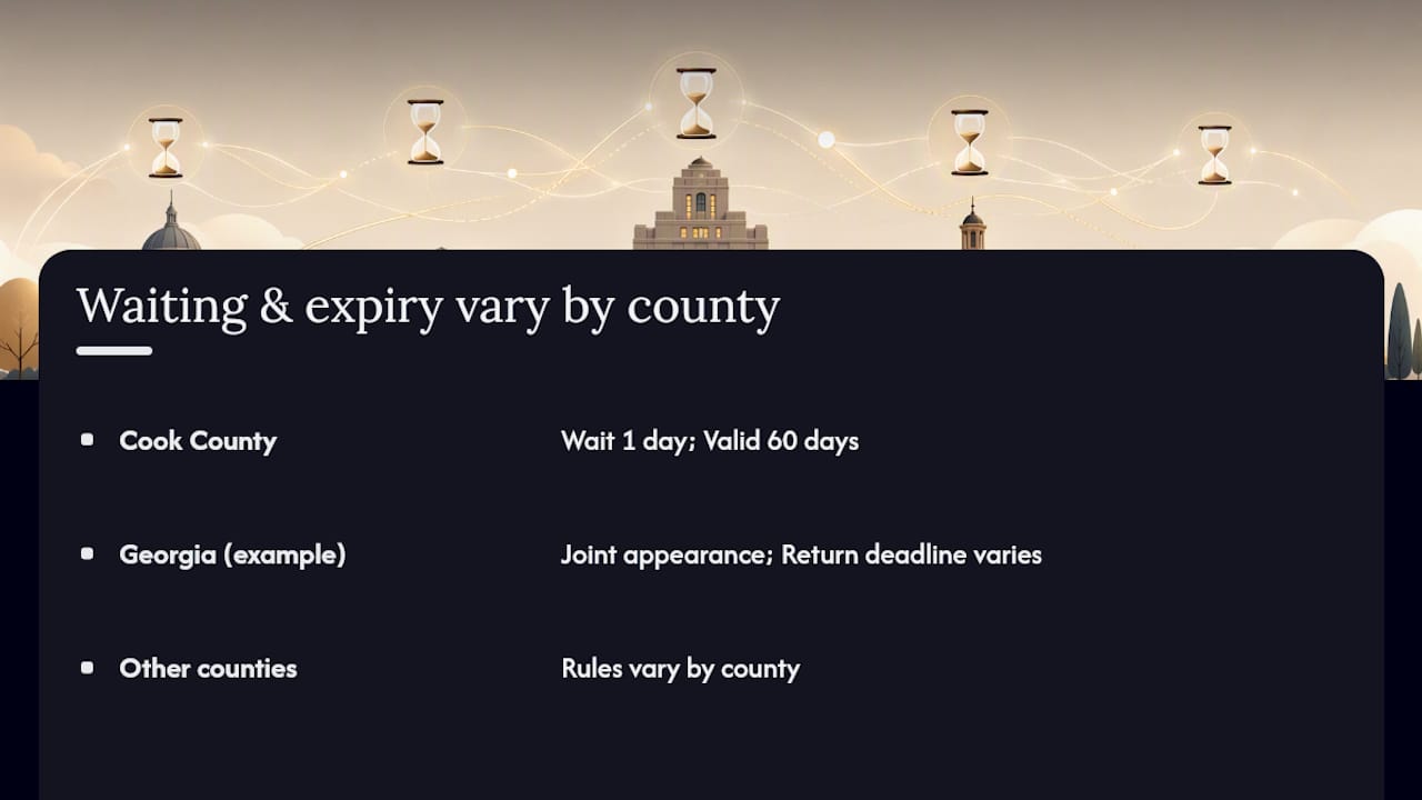 Diagram comparing waiting periods and license expirations