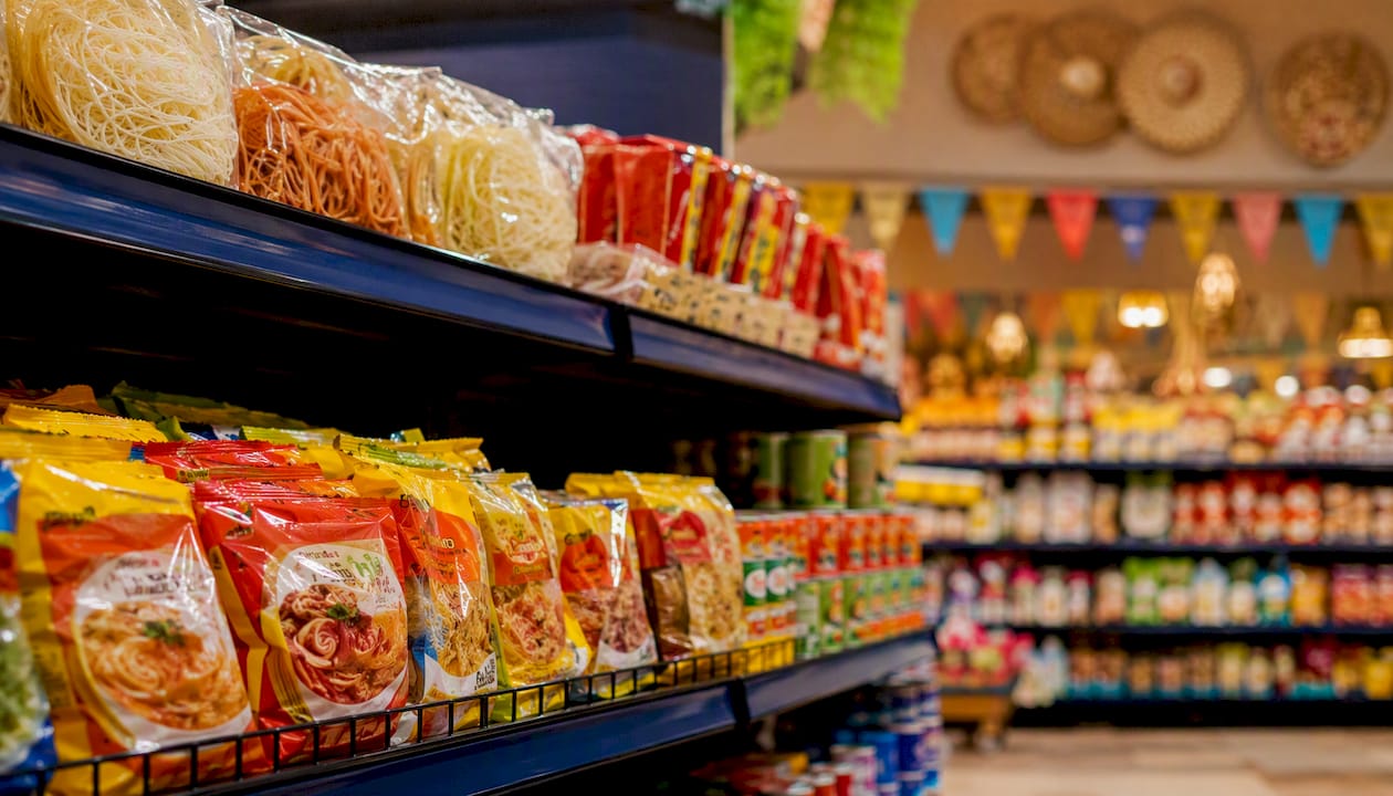 Filipino groceries aisle in UAE store