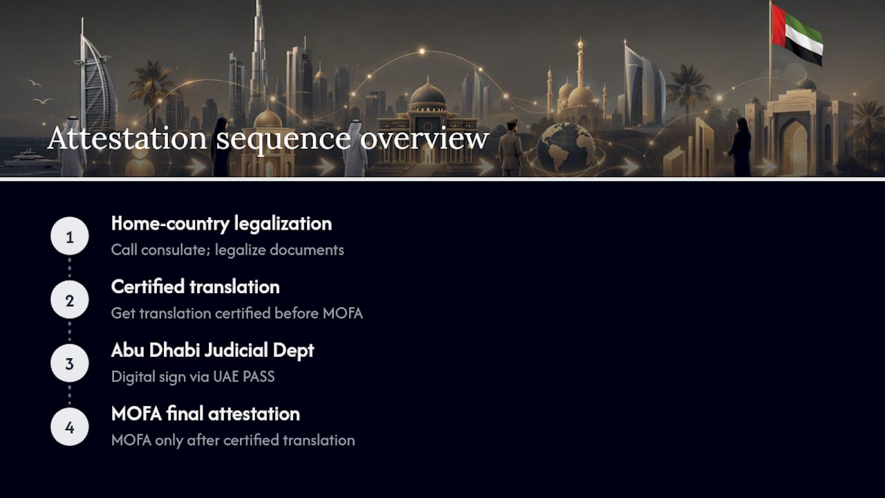 Diagram of attestation process steps and sequencing