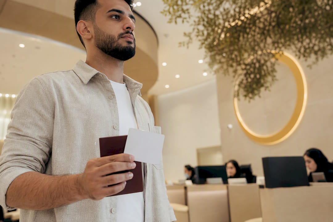 Emirates ID and passport on UAE service desk