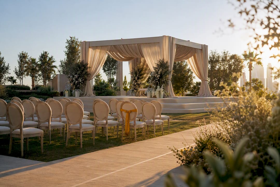 Temporary Abu Dhabi outdoor wedding venue