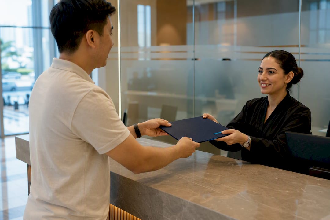 Filipino expat submitting translation folder