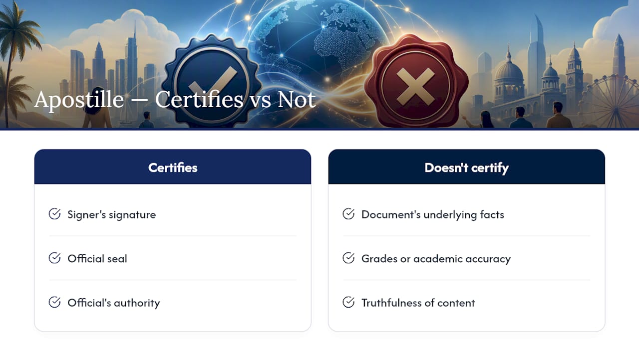 What an Apostille certifies and excludes