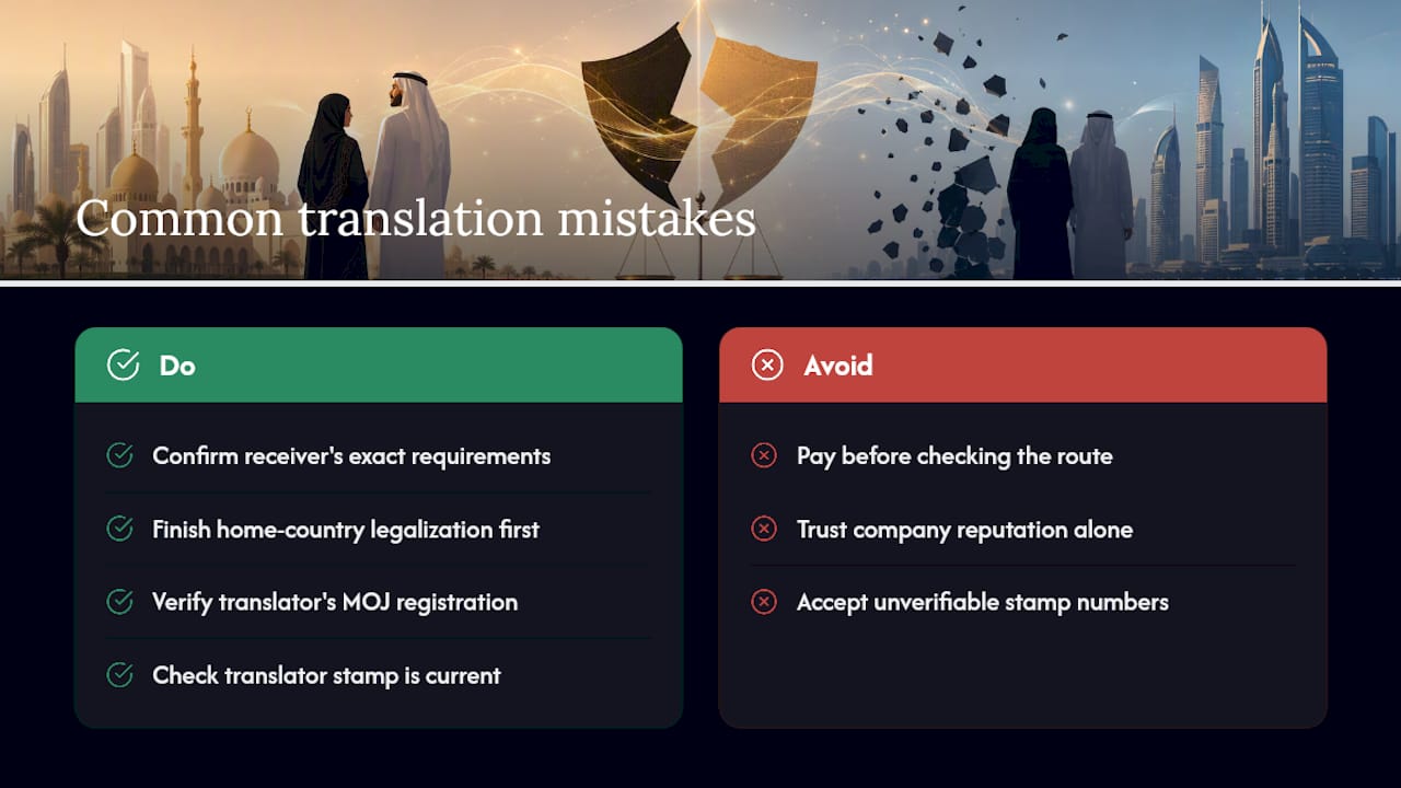 What UAE Couples Get Wrong About Document Translation — overview diagram