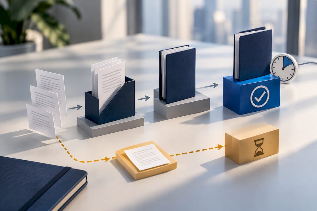 Complete file moving through approval checkpoints