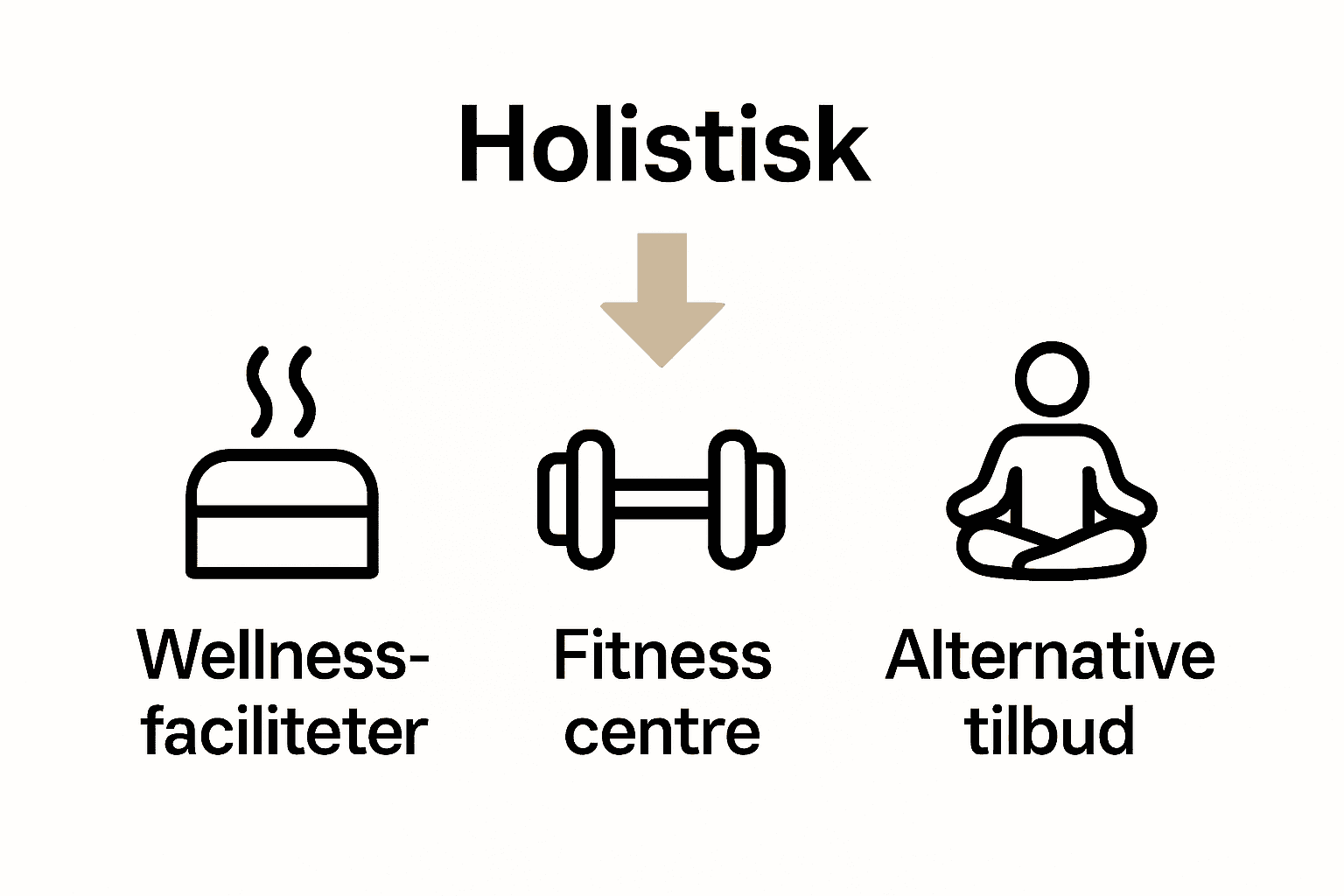 Infografik sammenligner wellnesscentre, fitness og alternative velværetilbud