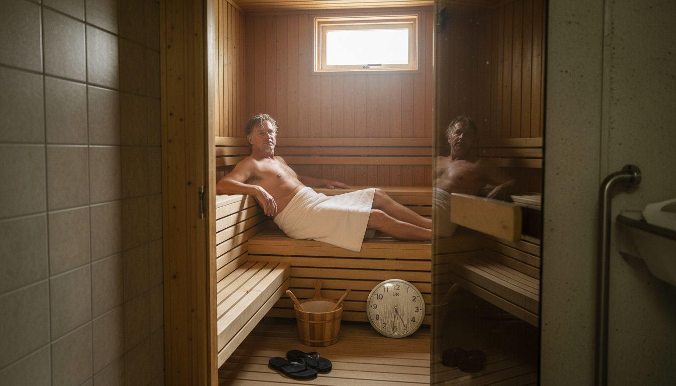 En mand nyder roen i en sauna i København